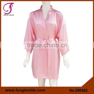 2904 Hot Sales Wedding Turquoise Short Satin Bride Robe thumbnail-6
