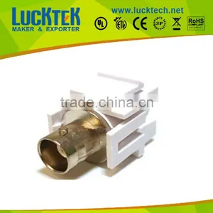 BNC Keystone Jack, BNC Female Adapter, White, Golden Plated thumbnail-1