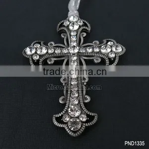 71*92mm Goldplated Fashion Wholesale Rhinestone Cross Pendant thumbnail-4