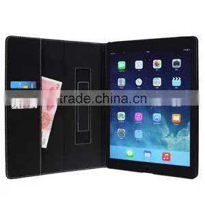 Wholesale Price Super Quality Card Slots Black Handheld Leather Cover for Ipad Pro 9.6 Inch thumbnail-5