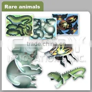 3D Animal Card With Cute Animal Image And Plastic Puzzle Style thumbnail-1