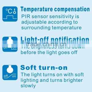 L2u+ ( 5W/8W ) Ultra Large Detection Range PIR Motion Sensor LED Light Bulb With Lux Learning & Timer Selection ,TE LED Chip thumbnail-4