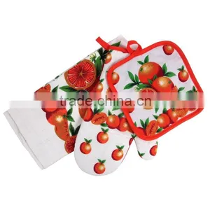 Printed Cotton Kitchen Towel Set Pot Holder Oven Mitten Towel Cheap Items to Sell Wholesale China Suppliers thumbnail-2