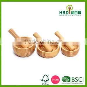 Hot New Products for 2016 Small Cheap Wood Mortar and Pestle With Light Weight thumbnail-3
