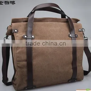 Canvas Tote Bag Leather Handle thumbnail-1