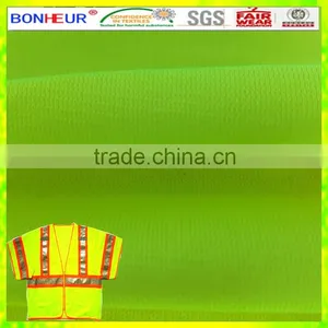 100%polyester Tricot Knitted Fabric His Vis 120gsm for Safety Vests thumbnail-1