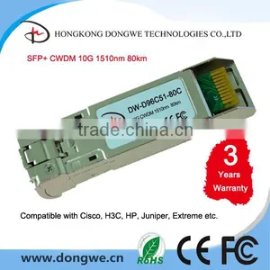 DW-D96C51-80C 10Gbps SFP+ CWDM 1510nm Transceiver,80km With Cisco, HP, H3C Etc thumbnail-1
