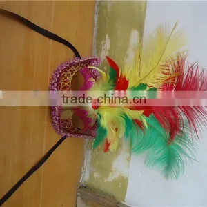 Dance Ostrich Feather Mask thumbnail-1