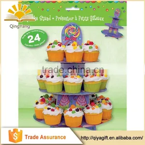 3 Tier Round Cardboard Cupcake Stand Tiered Cake Holder thumbnail-2