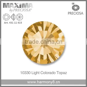 Original PRECIOSA MC Chaton Maxima, Light Cororado Topaz Point Back Rhinetsone thumbnail-1