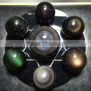 Hot Sale Nature Crystal Rainbow Obsidian Sphere/ball Seven Star thumbnail-2