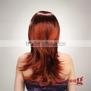 Japanese Fiber Red Hair Half Head Wigs. 3/4 Wigs Hairpieces thumbnail-3