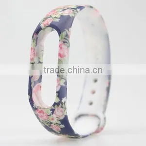 Beautiful Pattern Silicone Belt Strap for Xiaomi Miband 1s 1A for Mi Band 2 Smart Wristband for Miband 2 Bracelet thumbnail-3