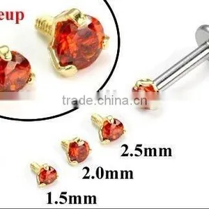 Red Crystal Labret Ring Detailed Info Red Crystal Labret Ring thumbnail-1