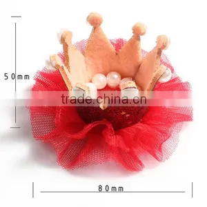 High Quality Wholesale Organza Crown,shinny Lace Flower thumbnail-1