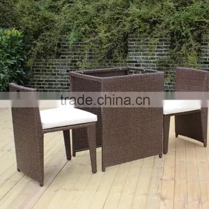 Rattan Patio Furniture Set Wicker Garden Chair Cushioned Seat Bar Set Garden Set thumbnail-1