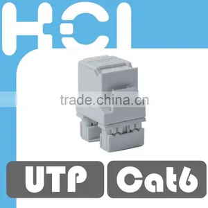 Cat6 UL 180 Degree Unshielded UTP Dual IDC Modular Keystone Jack With Shutter thumbnail-2