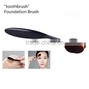 2016 Professional BB CC Cream Brush Big Toothbrush Shaped Black Oval Makeup Brush Set 10pcs thumbnail-4