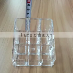 Wholesale Innovative Household Beautful Square Clear Cosmetic Acrylic Makeup Organizer With 9 Grids for Store Jewelry Cosmetic thumbnail-3