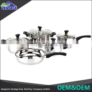 Wholesale High Quality 9pcs Stainless Steel Cookware Sets Russian Cookware for Kitchen thumbnail-1