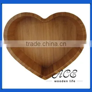 High Quality Heart Shape Wooden Serving Tray Wooden Fruit Tray thumbnail-1