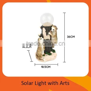 Solar Powered Meerkat Surround Globe Polyresin Garden Lights With 1 Multi-colored LED Light thumbnail-2