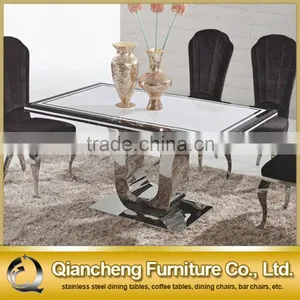 6 People Metal U Shape Dining Table for Restaurant Furniture thumbnail-1