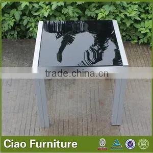 KD Outdoor Aluminum Table With Glass Top thumbnail-1