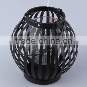 Portable Globular Painted Iron+Glass Candle Holder/Home Decoration Candlestick thumbnail-2