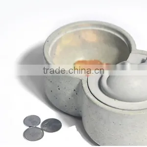 Office Desktop Storage Concrete Cement Cat Coin Holder thumbnail-1
