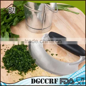 Rock-n-Chop Stainless Steel Pizza Vegetable Cutter With Silicone Handle thumbnail-1