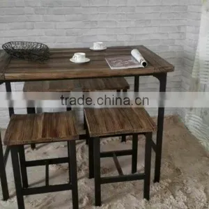 Fiberglass Clay Wooden Look Outdoor Garden Furniture Set thumbnail-2