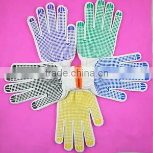 PVC Dotted White Knitted Cotton Working Safety Gloves thumbnail-1