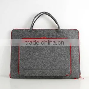 Authentic Handmade Felt Laptop Case Handbag Business File Sleeve With Zipper Closure for 11" 13" 15" Macbook thumbnail-1