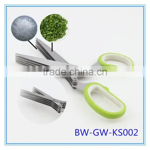 Five Stainless Steel Blades Multipurpose Kitchen Shear Culinary Herb Scissors thumbnail-1
