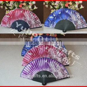 Chinese Traditional Bamboo Real Silk Folding Fan thumbnail-1