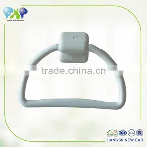 Plastic White Towel Ring, Rectangle Shape, Wall Mounted thumbnail-1