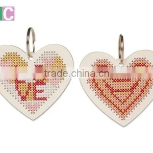 2017 New Product Wooden Cross-stitch Key Chain for DIY thumbnail-3