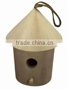 Hanging Wooden Bird Cage, Wooden Bird House thumbnail-1