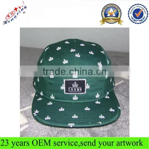 OEM Custom Wholesale 5 Panel Hat/Cap Print Pattern 5 Panel Adjustable Hat/Cap Fashion Design thumbnail-1