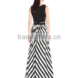 2016 Hot Sales Two Piece Design Maxi Dress Black/white New Style Dress LC6042-A thumbnail-3