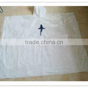 Adult Disposable White PE Poncho With Customer' S Logo thumbnail-1