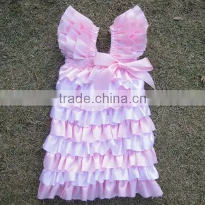 Hot Sale ! Model Girls' Dresses Green Satin Petti Dress Flower Girls' Dresses thumbnail-1