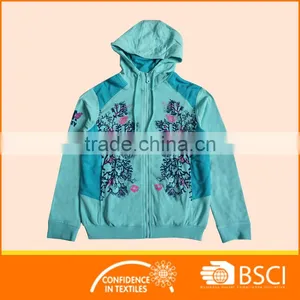Cheap Promotional Stocklot Floral Print Front Jacket Child Girl Hoodies thumbnail-1