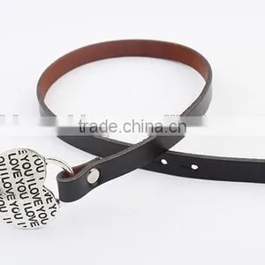 New Design 2015 Leather Wrap Bracelet I Love You Heart Buckle Leather Wrap Bracelet Custom Logo Letter Buckle Leather Bracelet thumbnail-3