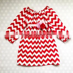 Wholesale Girls Chevron Dress Toddler Girl Dresses Simple Dress For Kids thumbnail-1