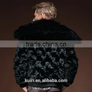 2015 Hot Sales Type Winter Man Luxurious Mink Fur Overcoat With Fox Fur Collar Man Short Turn-down Collar Jackets thumbnail-6