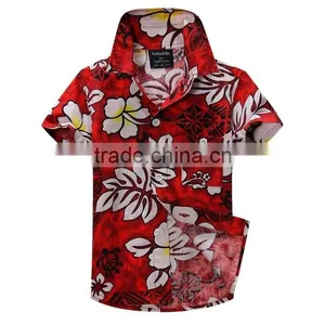 2017 Boys Summer Clothes New Arrival Fashion Aloha Shirt Hawaiian Shirt Floral Shirt for Boy thumbnail-5