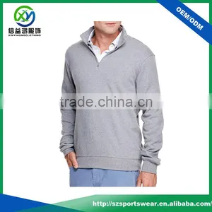 High Quality Custom Mens Grey Color 100% Cotton Plain Hoodie Windbreaker Pullover Jacket thumbnail-1