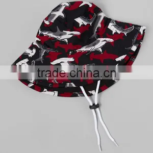 New Design Girl Hat With Reef Red Shark Bucket Girl Printed Hat Girls Wear A-NP-KC905-338 thumbnail-1